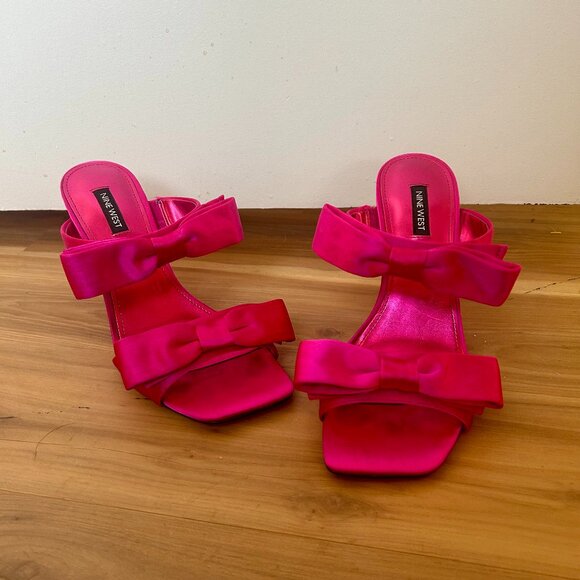 Nine West Two Strap Square Toe Heels Size 8.5M - Picture 3 of 6